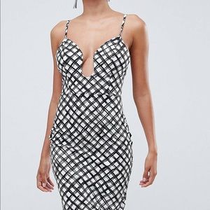 NWT ASOS Bodycon Black and White Dress